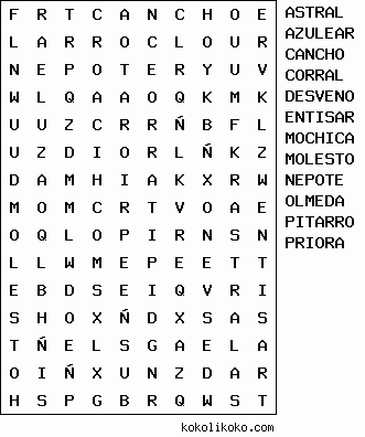 Sopa de letras para imprimir