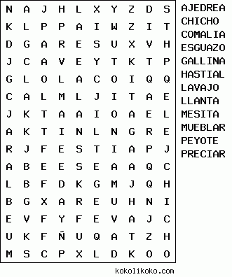 Sopa de letras para imprimir